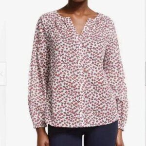 Boden Women's Relaxed Button-down Linen Cotton Blend Shirt Size 8